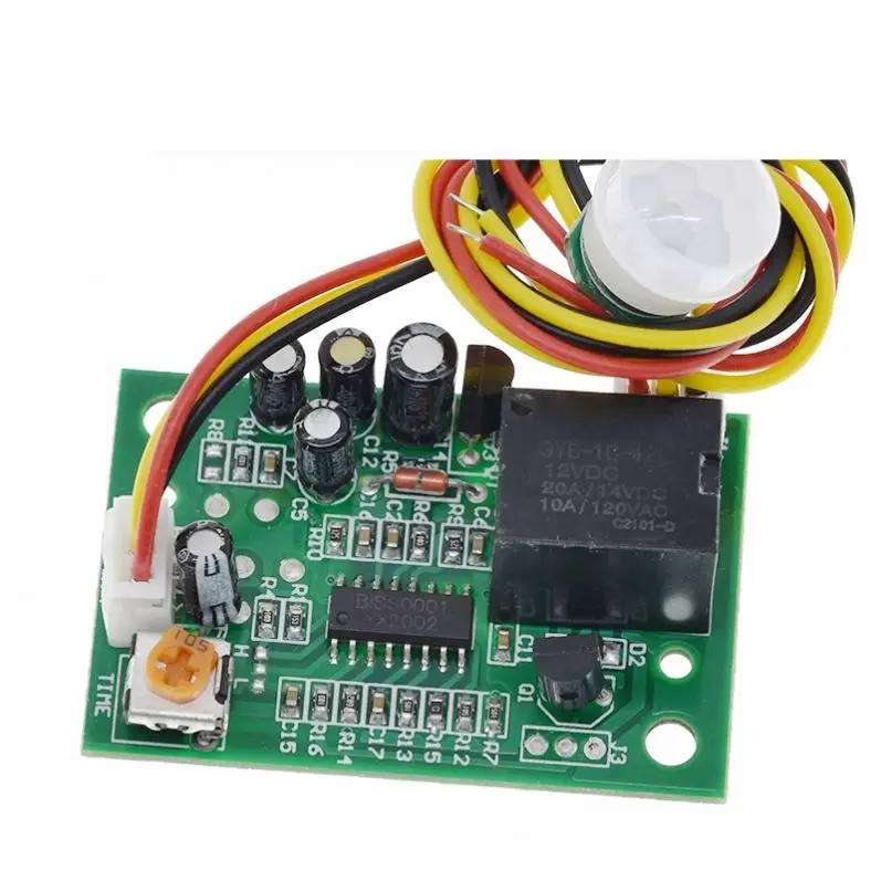 Пироэлектрический инфракрасный модуль EGBO 12 В постоянного тока ИК с регулируемым релейным выходом датчик человеческого тела для