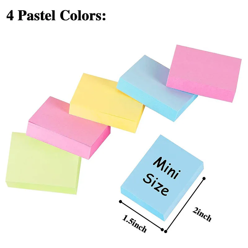 Cheap custom strong adhesive bookmark small mini block pocket diary writing memo pad sticky notes for books pads