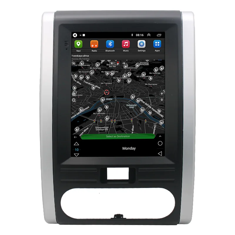 9.7 inch vertical screen auto car radio tesla dvd player for 2009-2013 Nissan X-Trail with BT Car Video