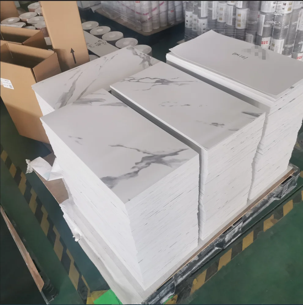 jinyi 2023 marble pattern design waterproof self adhesive peel and stick luxury vinyl commercial plastic tile flooring