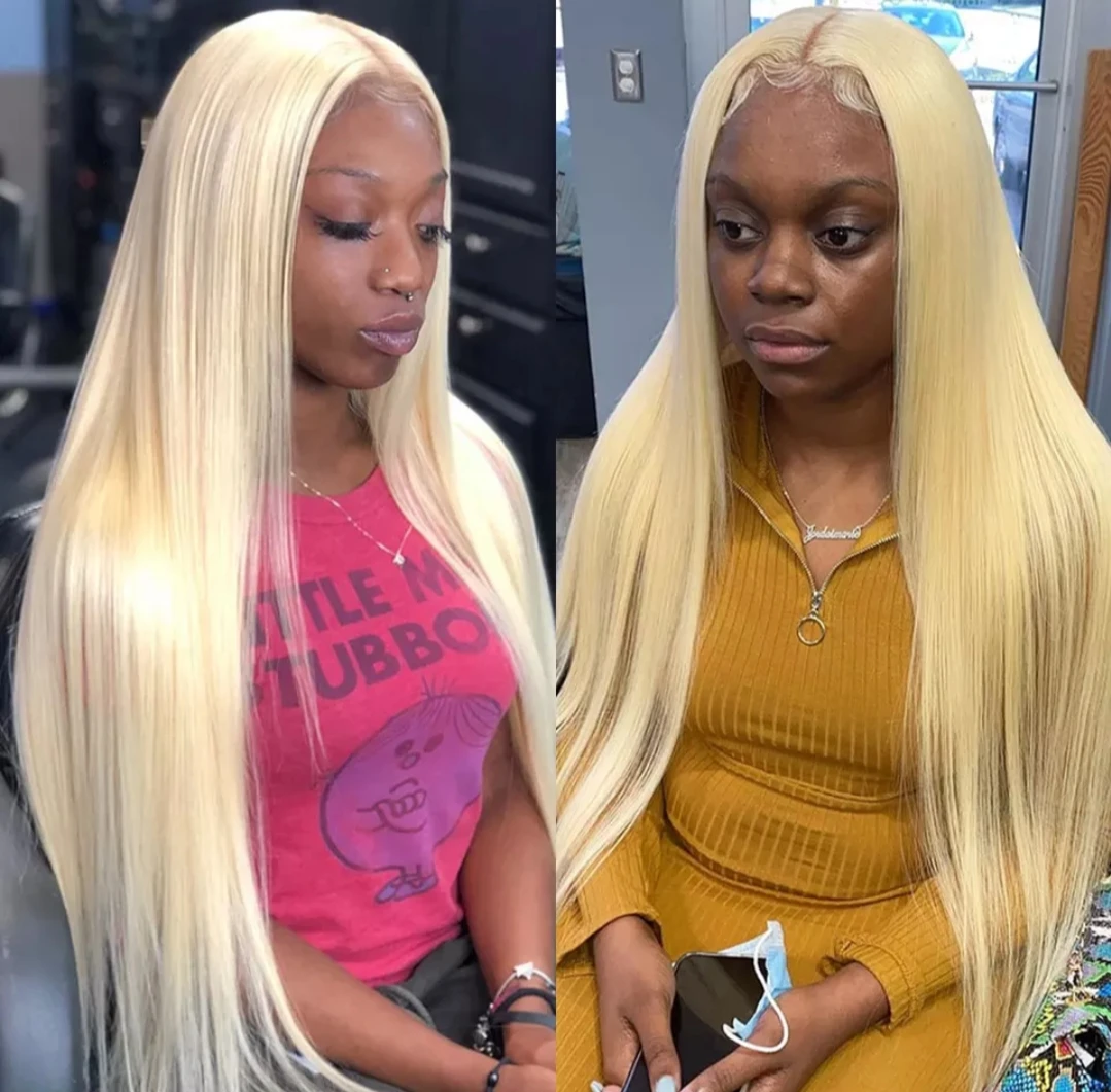 Virgin Raw Cuticle Aligned Blonde Lace Front Wigs Human Hair 613 Transparent Frontal Lace Wigs With Baby Hair For Black Women