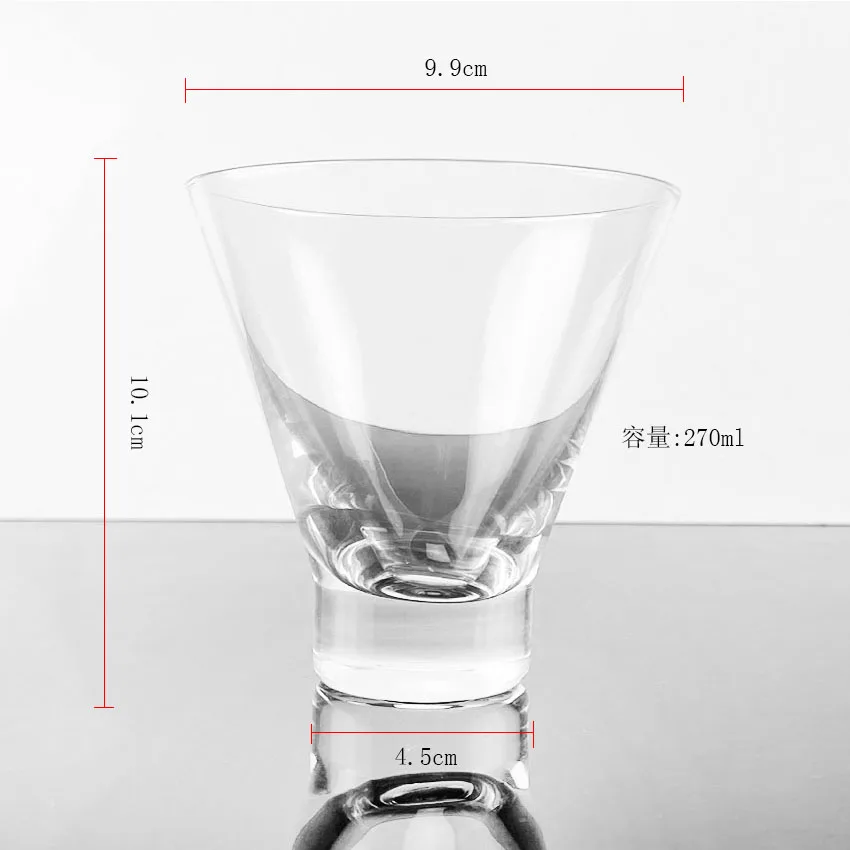 hot selling crystal Clear shot martini 270ml cocktail Glasses Cup