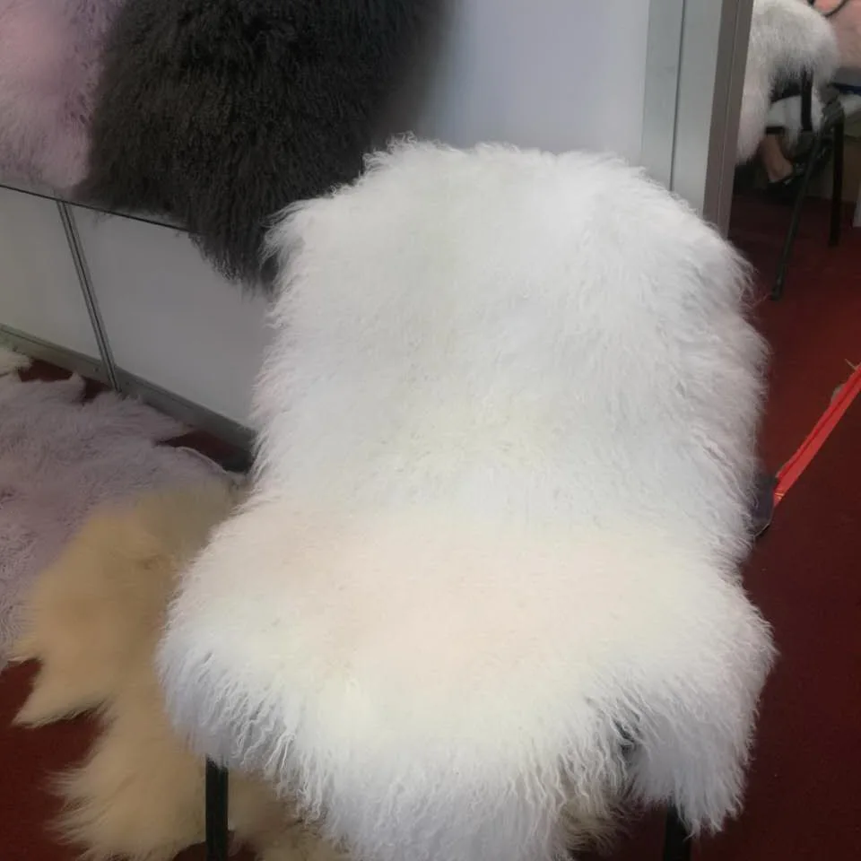 Genuine Mongolian sheep skin fur rug lamb wool skin hide luxury hairs for home decoration area carpet