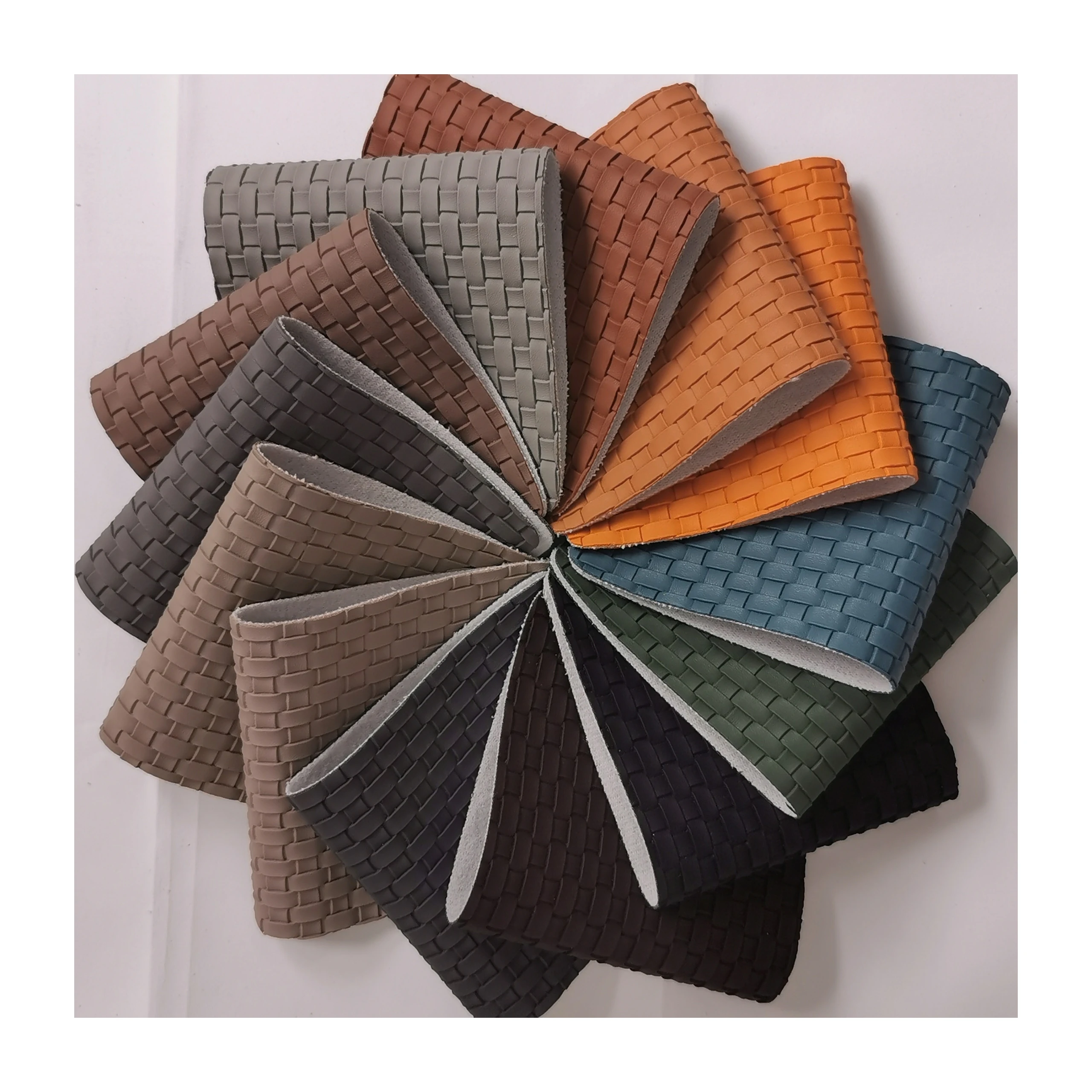
Alive woven pattern scratch resistance pu bags upholstery faux leather 