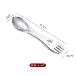 Multi-function Stainless Steel Cutlery 5 in 1 Outdoor Cooking Camping Hiking Portable Spoon Fork knife beer can opener