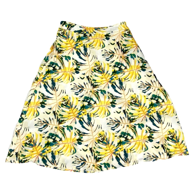 
High quality yellow custom print clothes trendy wholesale summer ladies skirts 