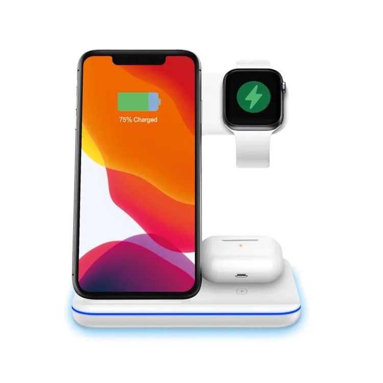 2020 Новое поступление 3 в 1 беспроводная зарядная подставка для iphone 8 X зарядная док-станция зарядное устройство для Apple