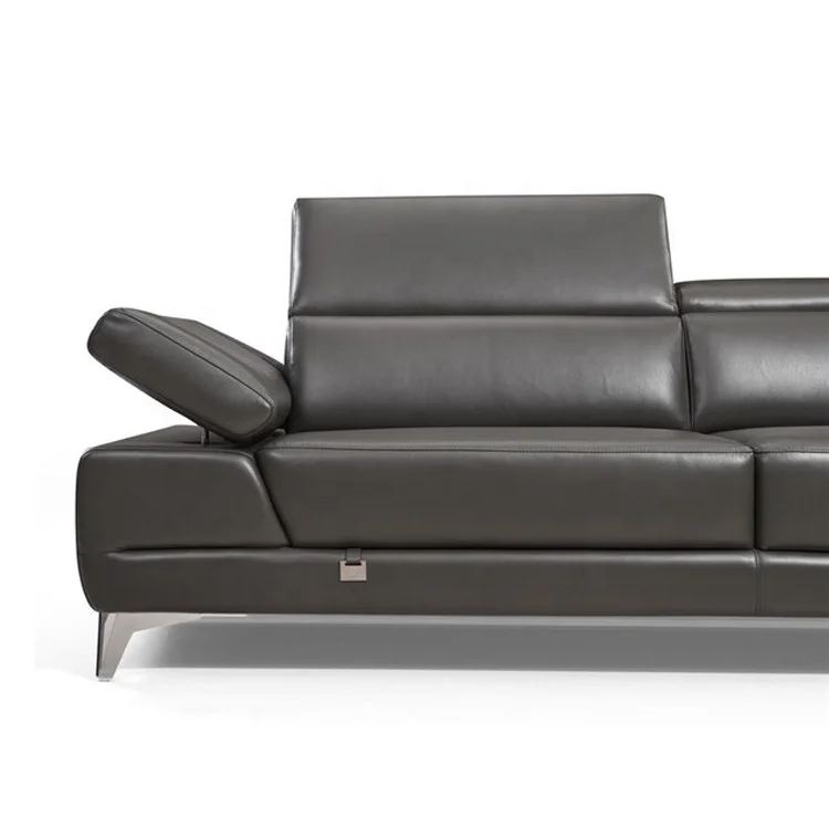 Luxury l shape living room home furniture leather sectional recliner sofas