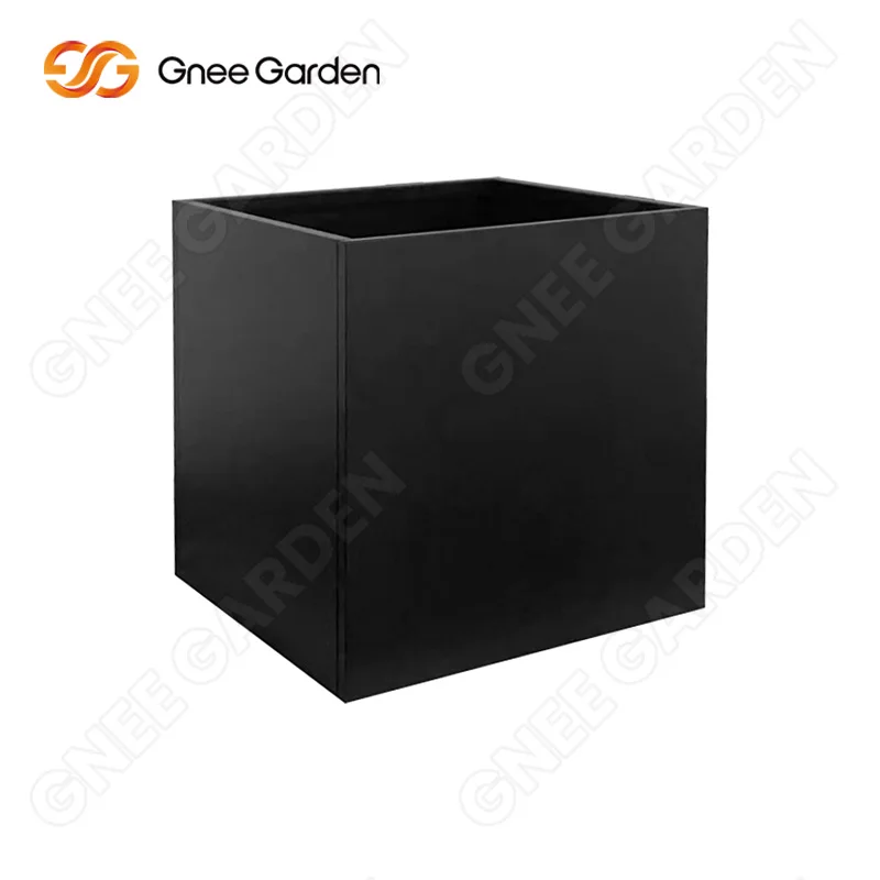 Metal planter rust flower pot outdoor garden Long plant flower box