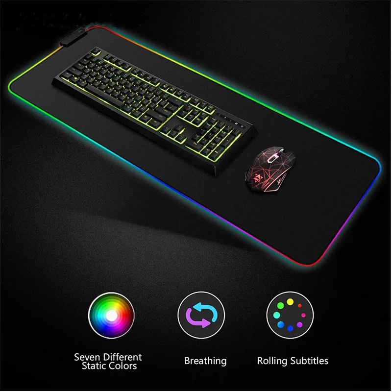 RGB Большой светящийся светодиодный расширенный коврик для