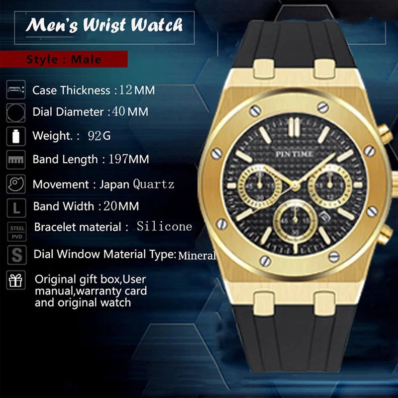 Mens Watches Top Luxury Brand Men Gold Watch Relogio Masculino Military Army Analog Quartz Wristwatch