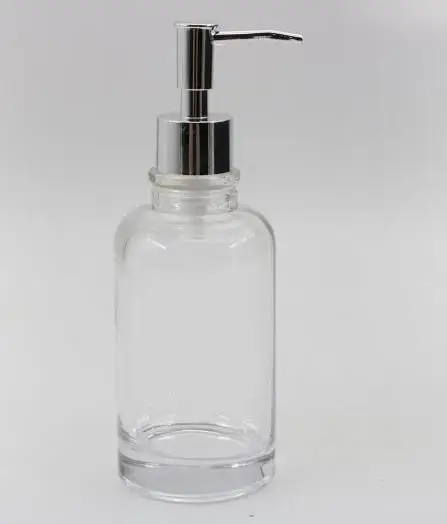  Handmade Glass Lotion dispenser with ABS chromed