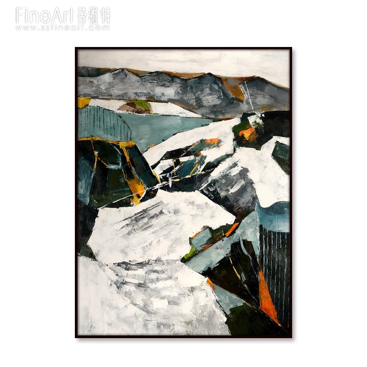 Hotel Decoration Abstract Modern Framed Oil Painting round acrylic wall art painting in abstract