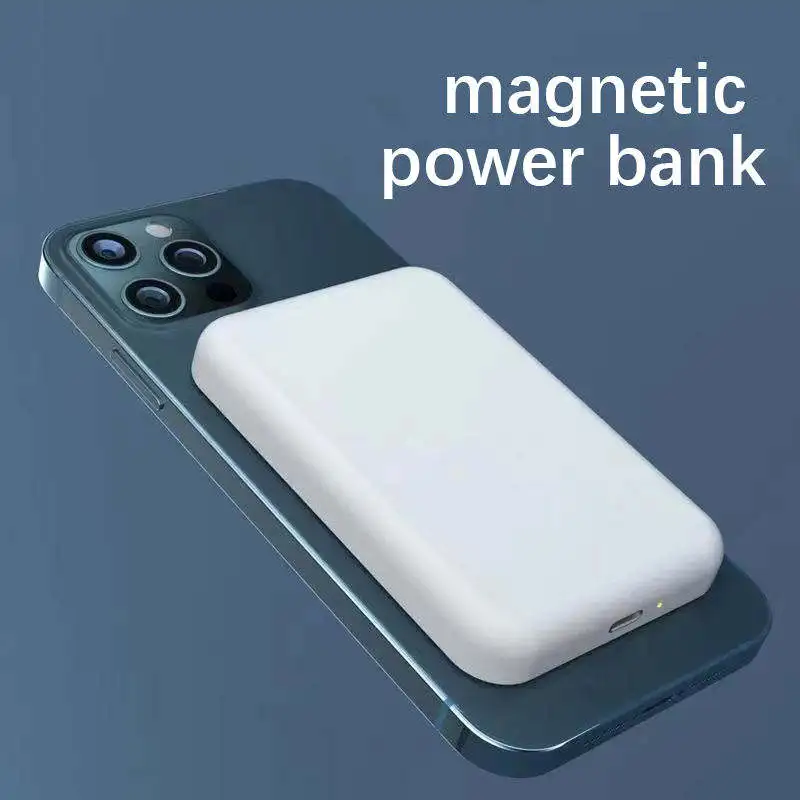 Factory Latest Design Portable 5000ma Magnetic Battery Pack Wireless chargers Power Bank For iPhone 11/12/13 /14