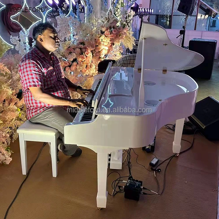 Middleford Brand New Professional 88 keys white baby Grand Piano Digital with Bluetooth and Piano Bench Wholesale