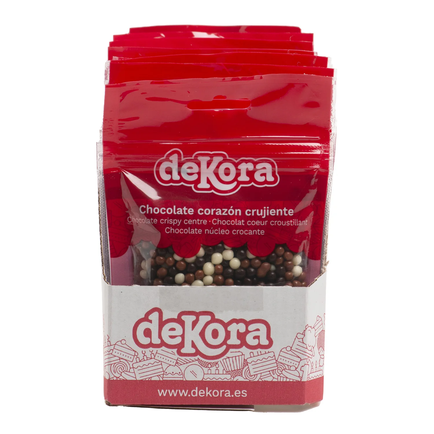 Dekora Brand Display 8 Blisters Mini Chocolate Crispy Bites Mixed 70Gram Topping for Cake Decoration