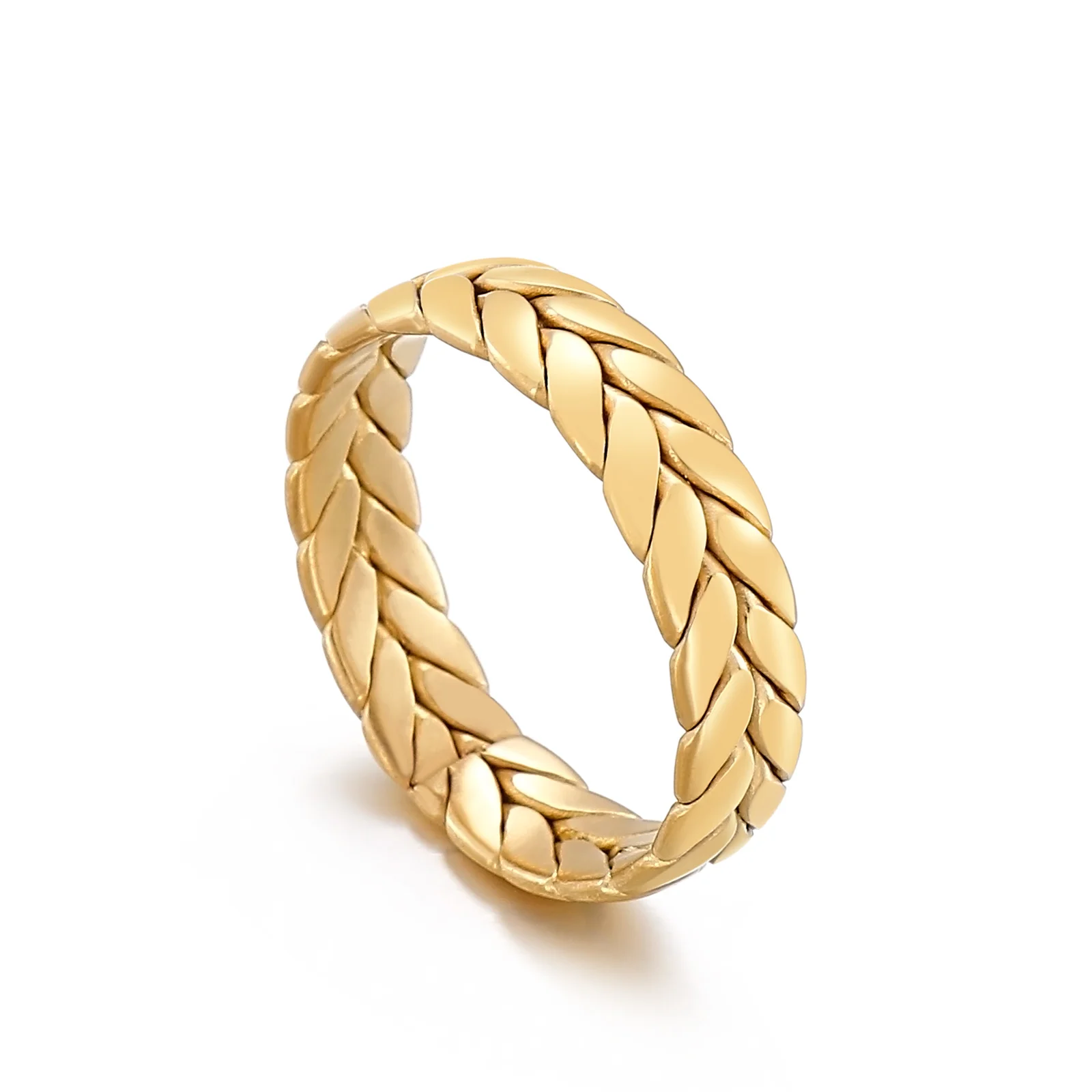 Kalen 2021 Fahion 18K Gold Plated Finger Chain Rings Stainless Steel Jewelry Ring For Women