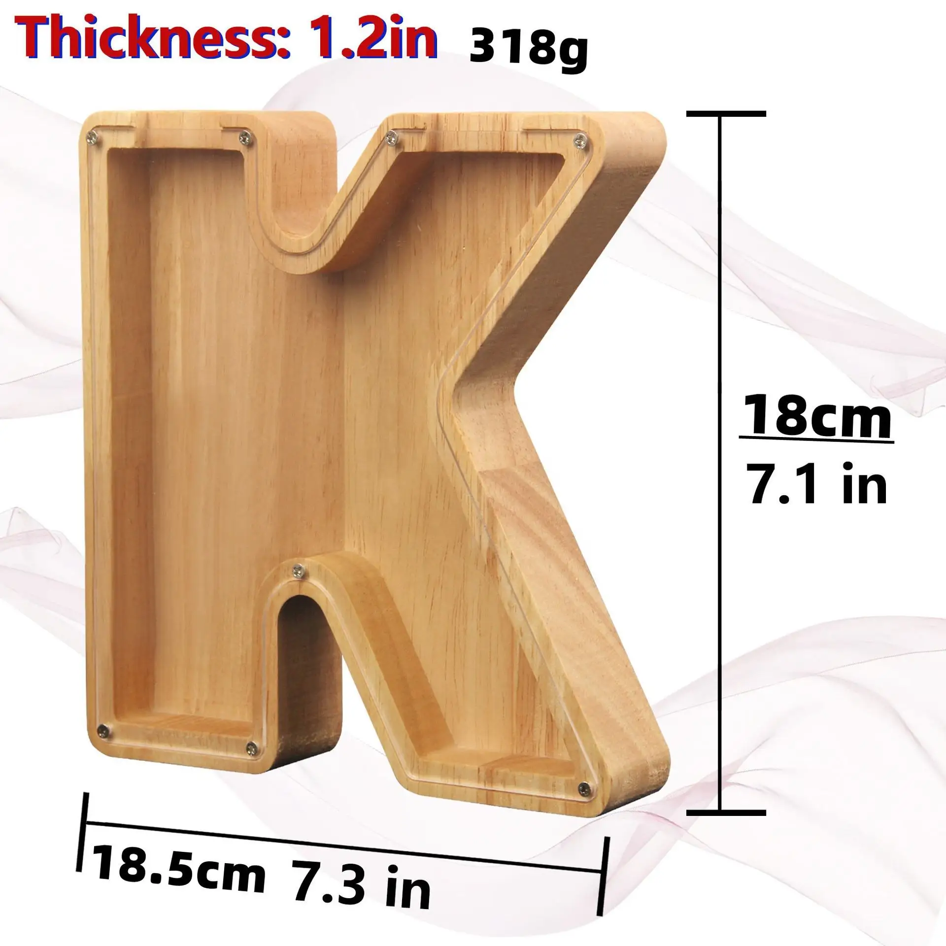 AHOME Wooden Alphabet Piggy Bank Brick Boxes Make Your Saving Money Dreams Come True