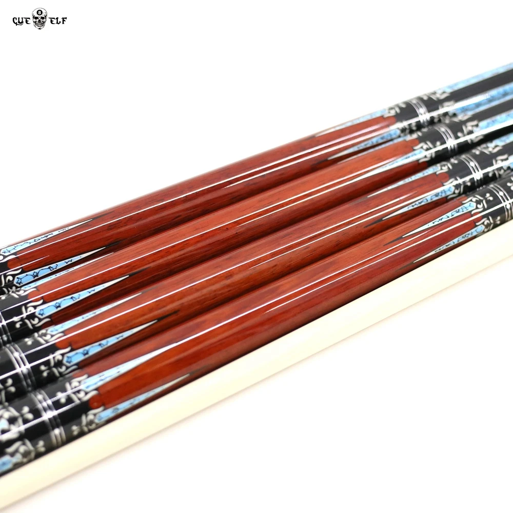 Cueelf 520g 530g regas wood carom cue with double shaft decal pool cue