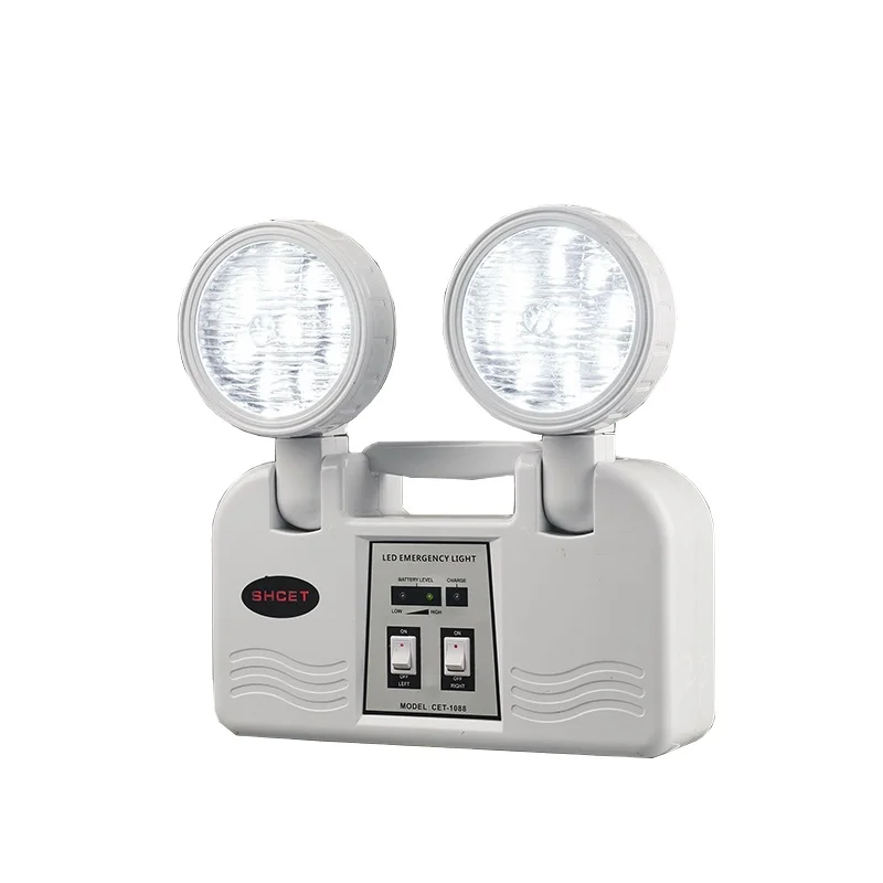 CET-1088 Bright Power Intelligent Two Head Rechargeable Twin Spot Light  led Emergency lighting