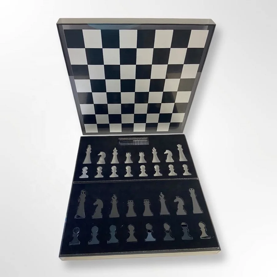 Judaica Acrylic Black and White Chess for Games