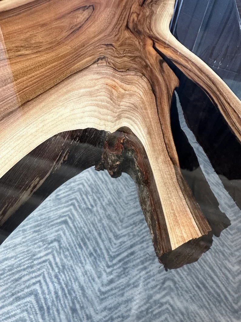 Fashionable Indoor Epoxy Resin Wood Coffee Table Kitchen Hotel Restaurant Cafe Living Room Farmhouse Dining Room Furniture