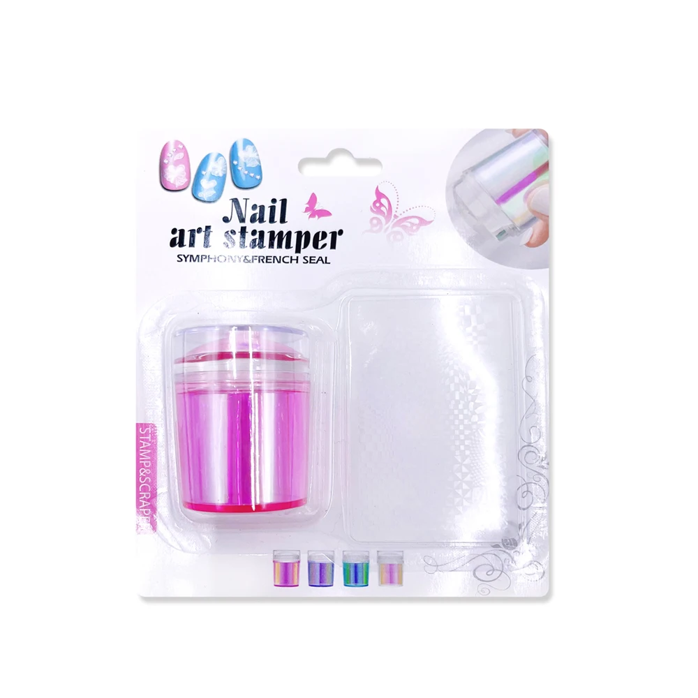 Transparent Jelly Silicone Nail Stamper Scraper 3-Piece Set for French Nails Manicure Nail Art Stamping Tool Kit
