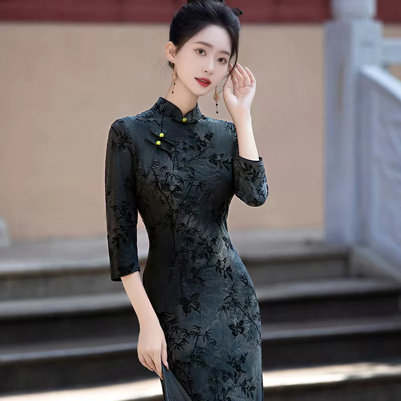Quality Quantity Assured Chinese Traditional Clothing Cheongsam Dresses Beautiful Qipao For Women 4XL Plus Size