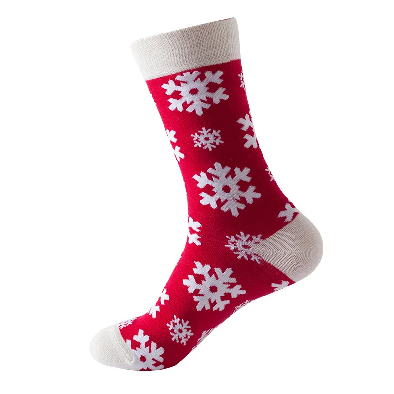 Ins Fashion Trend Winter Warm Anti Fade Pattern Christmas Crew Tube Socks For Unisex
