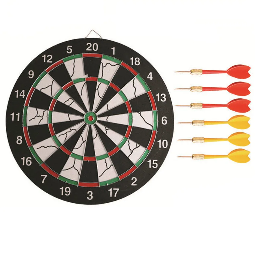 Manufacturers supply 15-inch disc flocking dart board double sided flocking game entertainment dual use with 4 darts