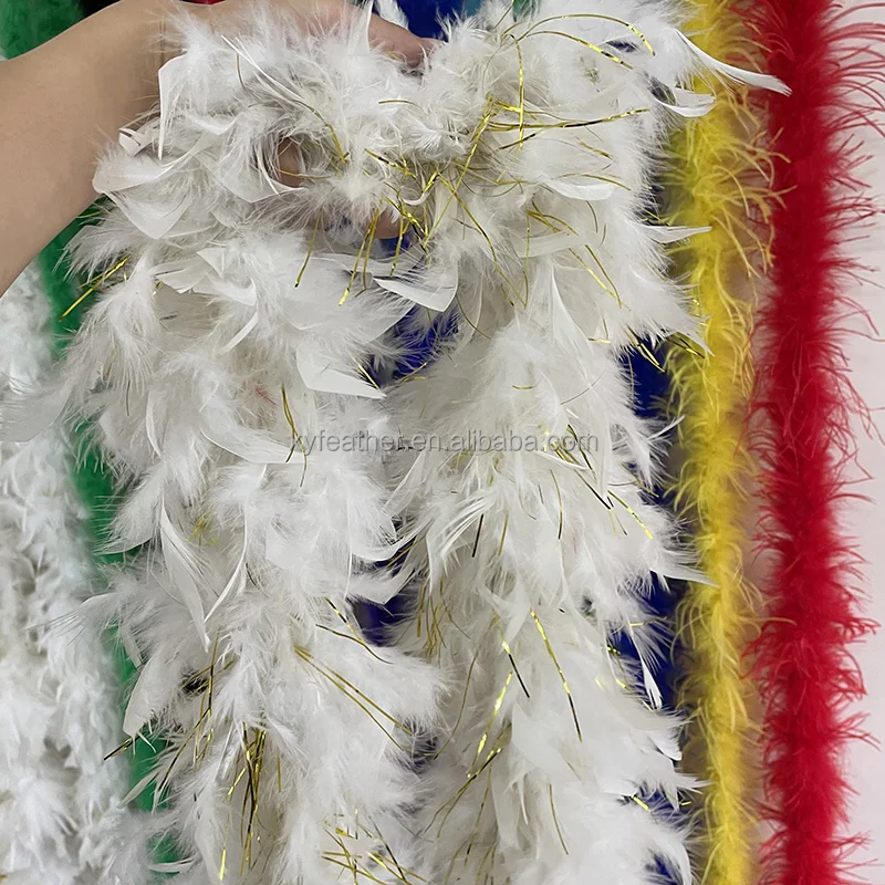 60g Chandelle Turkey Feathers Boa Trim Scarf/Party decoration Dress Marabou Feathers for Crafts Boas Plumas