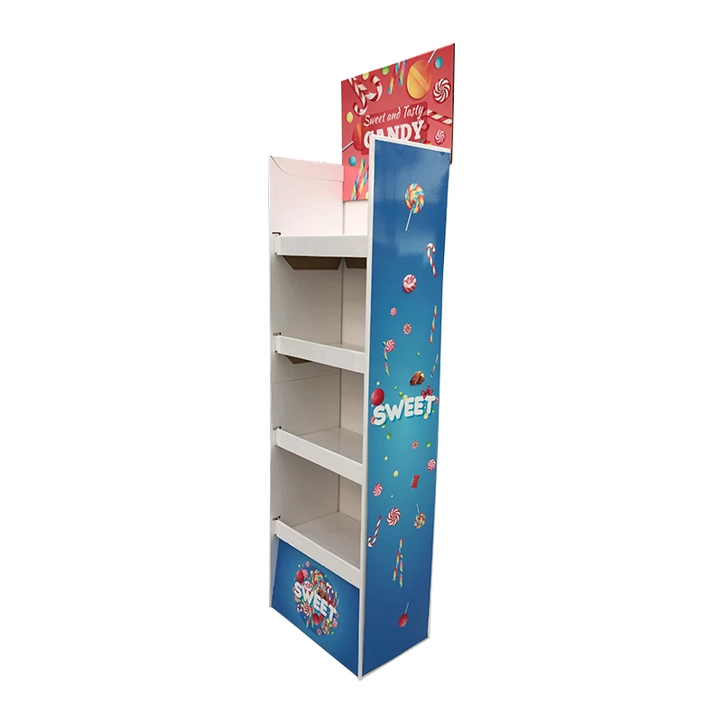 floor carton standing display holder cardboard store mini market shelves display racks store shelves candy display racks