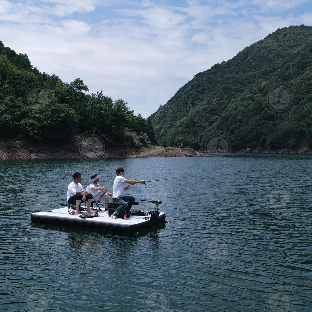 Durable Outdoor Drop-stitch Water Inflatable Dock Yacht Sea Fishing Floating Pontoon Platform Inflatable Floating Platform