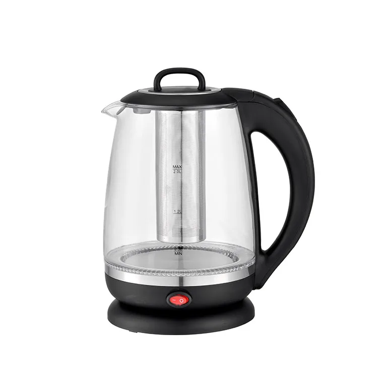 HHB2018AT Best Sale Led Light 304 S/Steel Heater  2200W 1.7L  With Keep Warm and Tea Filter  Glass Electric Water Kettle