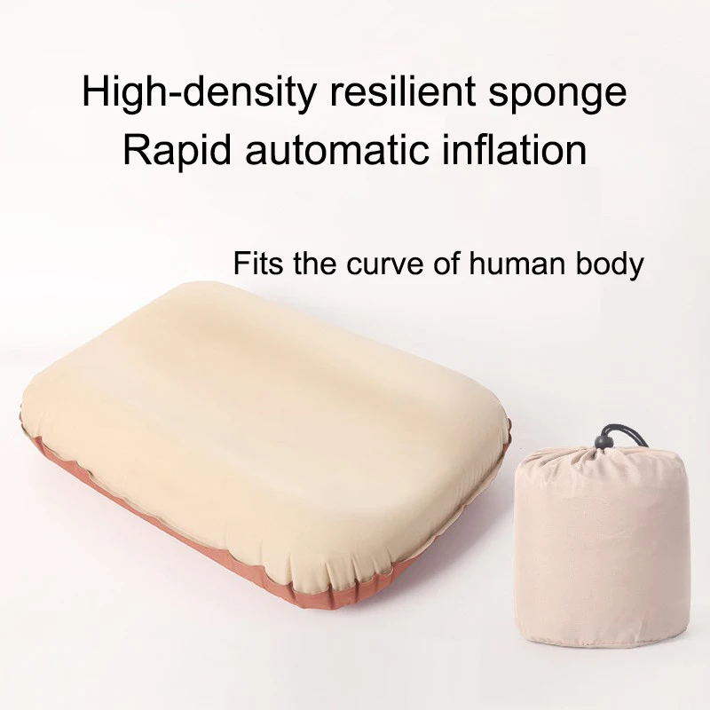 PVC Factory Supplies 1-person Hiking Sleeping easy to carry folding sponge Waterproof air pillow Camping Inflatable Pillow