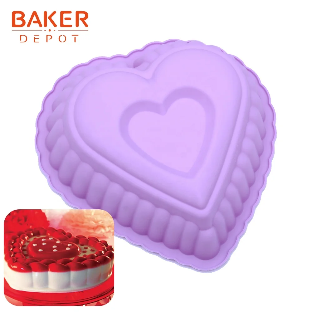 Heart Shape  Big Cake Mold Silicone Molds for Chocolate Heart Non-Stick Cake Pan