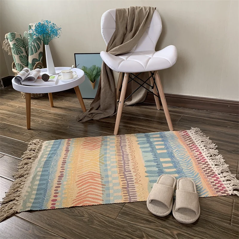 Лидер продаж, жаккардовый ковер для пикника в стиле бохо, напольный коврик, большой геометрический хлопковый ковер ручной работы для спальни