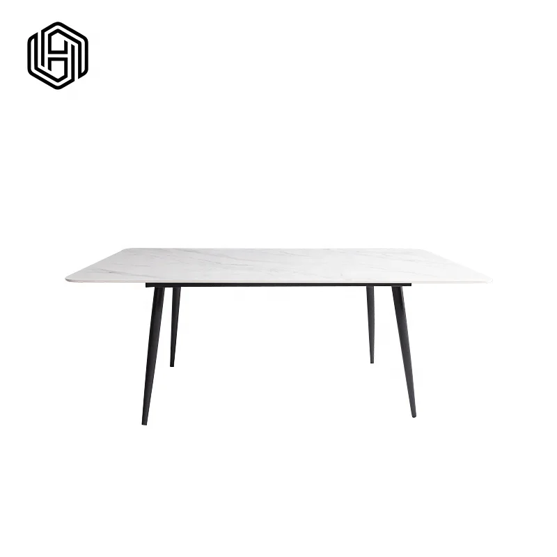 
Classic simple style scandinavian marble dining table and chair combination 