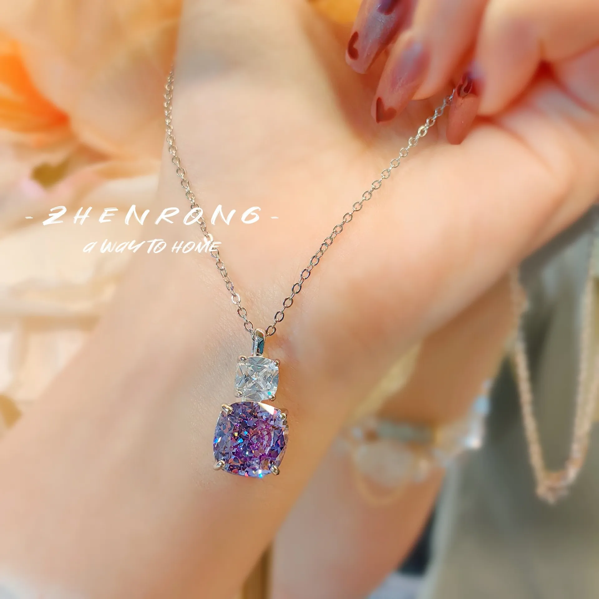 s925 Sterling silver plated 14K gold 100% love symbol necklace Pearl Pearl ins Light luxury high sense clavicle chain