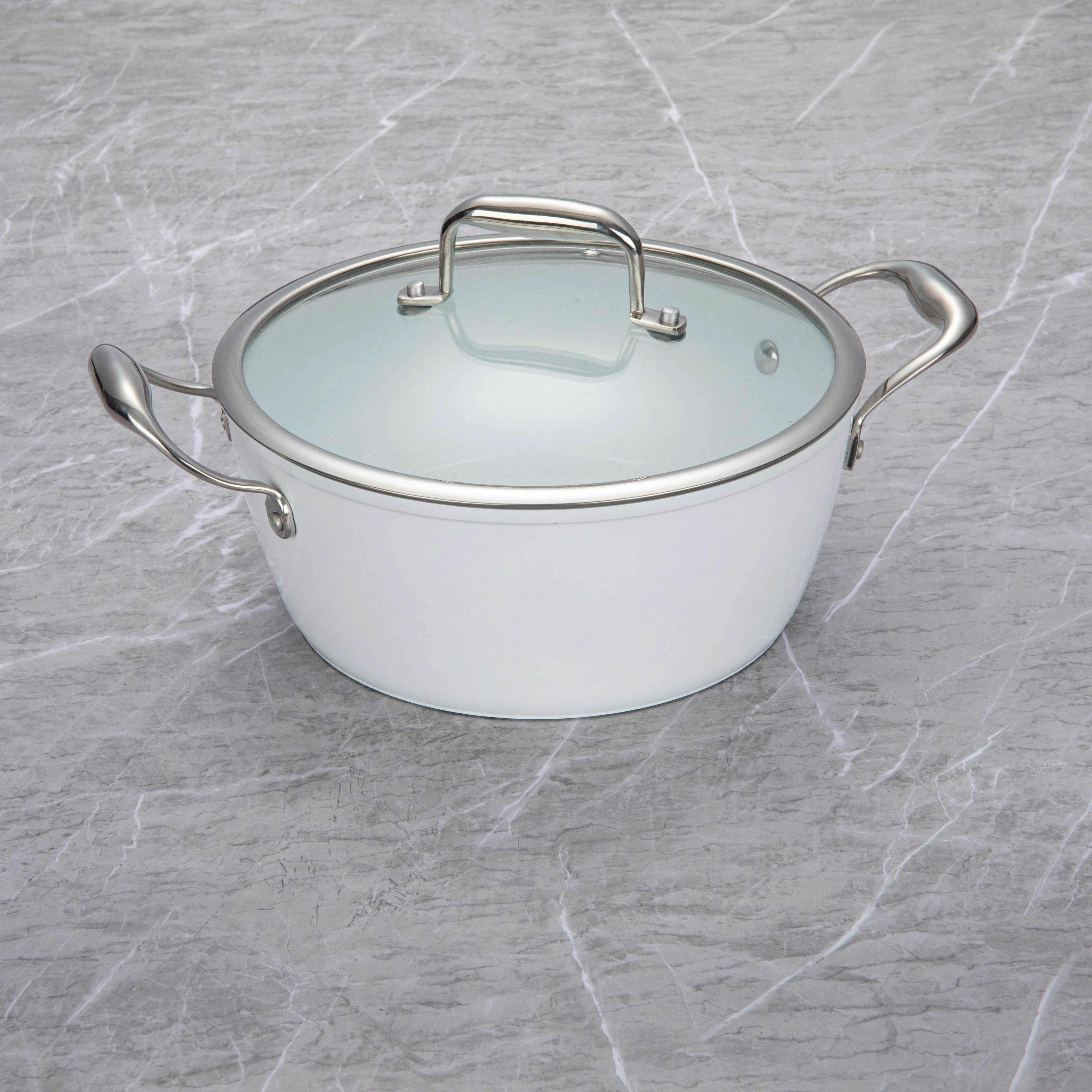 Wholesale Household  Aluminum Casserole Modern Sauce Pot with Glass Lid Non- stick Stockpot