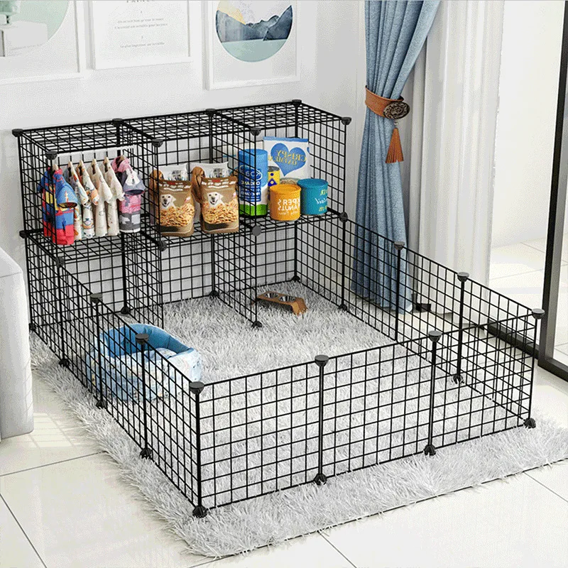 DIY Pet Playpen 35*35cm Portable metal wire Yard Fence Black or White Small pet animal cat house Cage