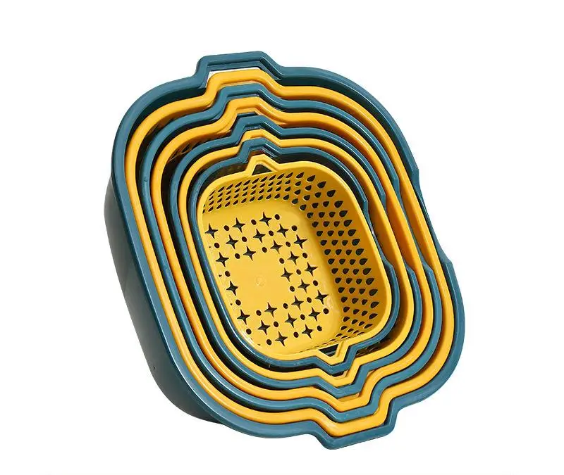 Vegetable Washing Basket 2-in-1 Drain Colander Bowl Set,Kitchen Fruit Washing Bowl And Strainer Drain Basin And Basket