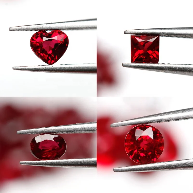D&T Gems Hot Natural Corundum Loose Stone Heart & Square & Round & Oval Cut Top QualityAAAAA Pigeon Blood Red Ruby for Jewelry