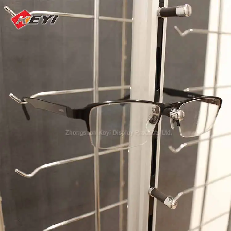 Customized Optical Store Eyeglasses Metal Display Rack Wall Mounted Lockable Kids Sunglasses Display Stand With Lock