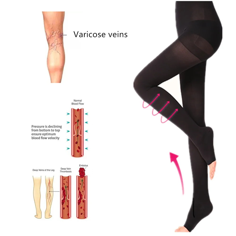 Professional Medical grade 23-32 mmHg pantyhose Compression Socks for Varicose Veins medical stocking