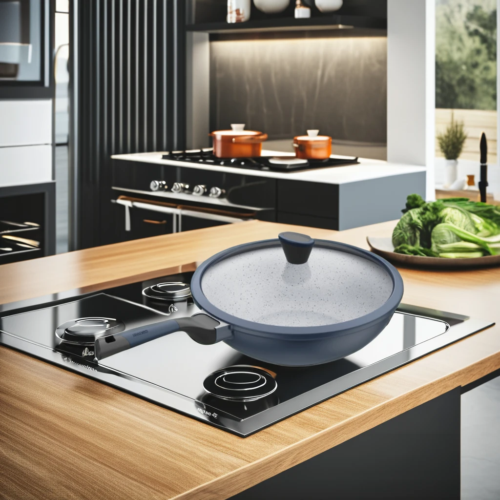 28/30cm High Quality Aluminin frying pan Cast Aluminum Induction Bottom Deep Wok Fry Pan Non Stick
