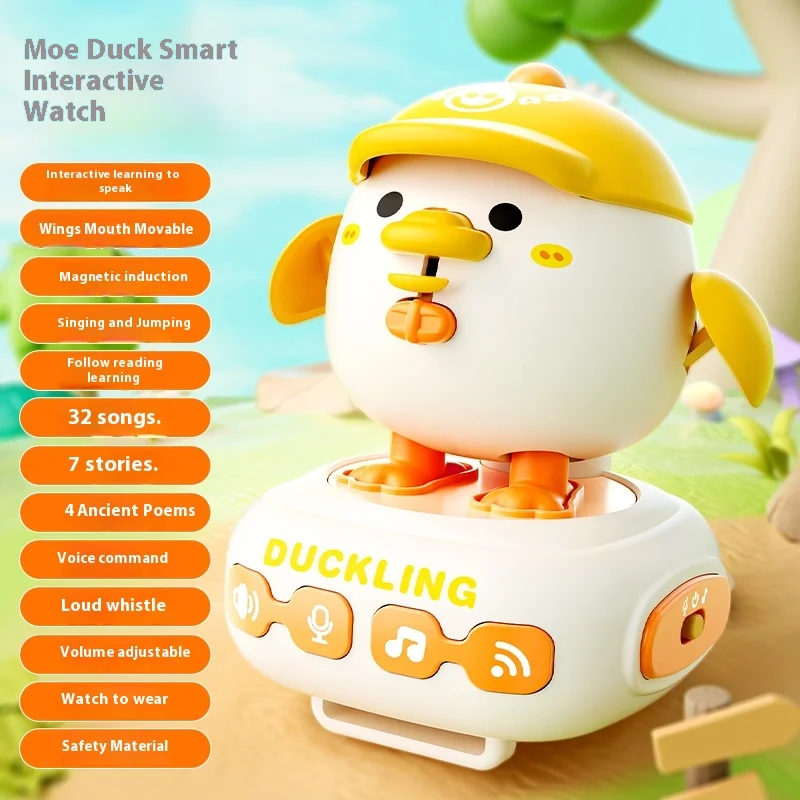 Interactive Toys Kids Electric Talking Duck Watch Sound Controlled Induction Record Portable Whistle Kids Musical Toy Watch