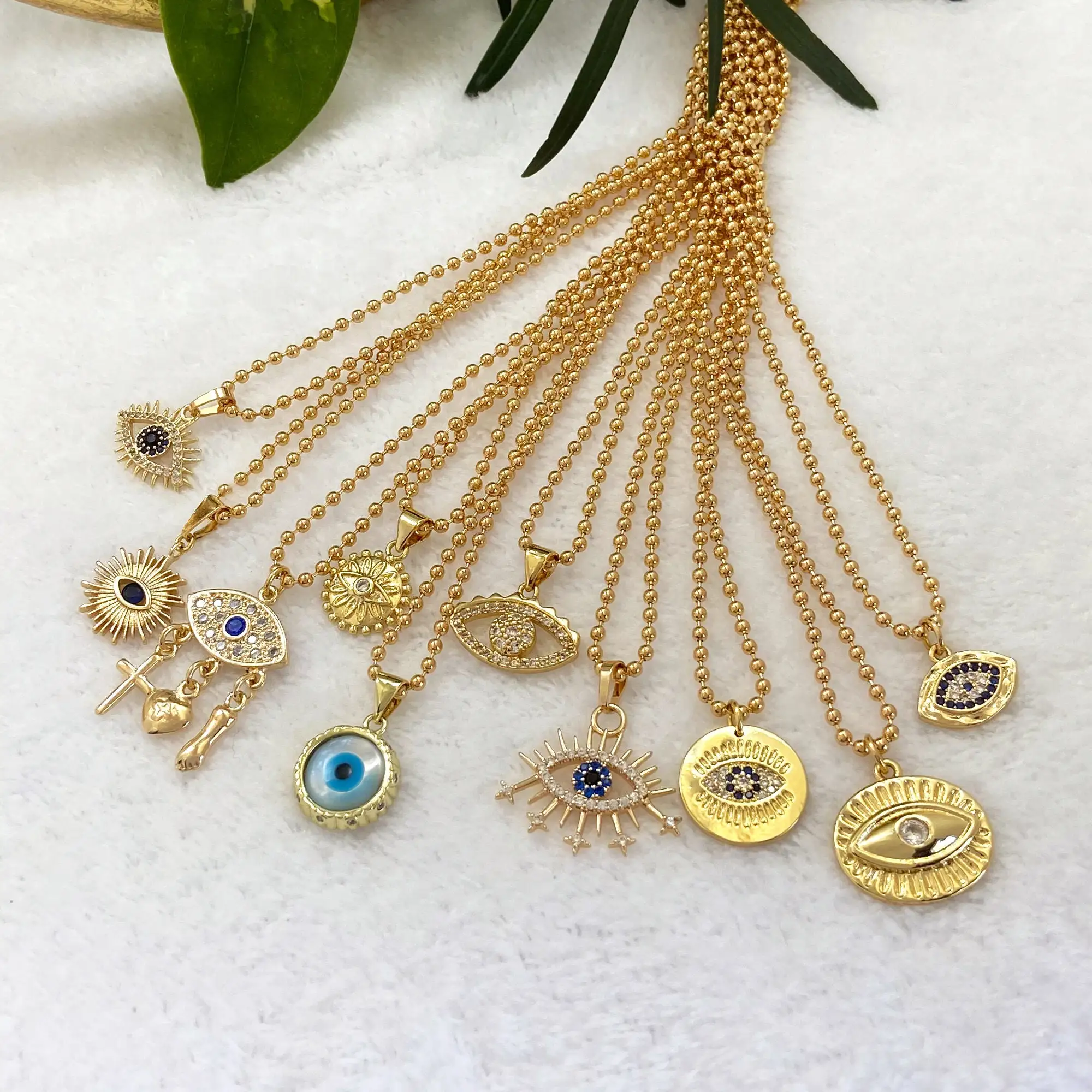 OEM ODM Custom Exquisite Charm Size evil eye Pendant 925 Sterling Silver Stainless Steel 14k18k Gold Plated evil eye Necklace