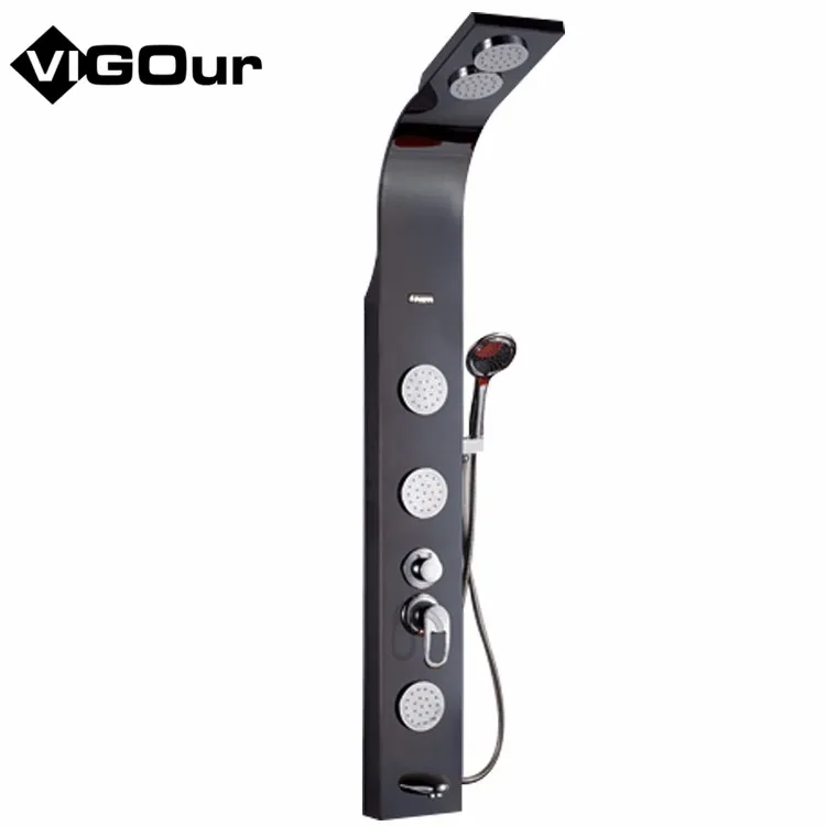 New wall mounted retractable stainless thermostatic rain shower with waterfall