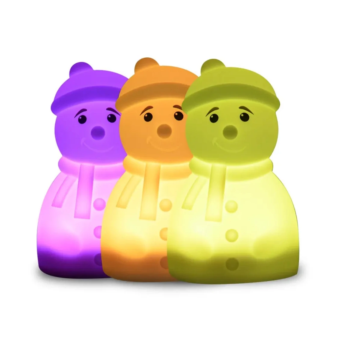 Christmas Snowman Silicone Night Lights Custom Santa Lamp Touch Sensor Creative Baby Children LED Table for Kids